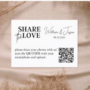 Carte De Visite Partage photo mariage avec code QR