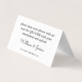 Carte De Visite Partagez les photos du Mariage Love QR Code (Dos)