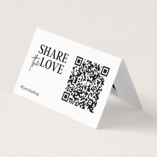 Carte De Visite Partagez les photos du Mariage Love QR Code (Devant)
