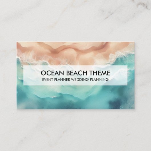 Carte De Visite Parti de planification d'événements Ocean Beach (Devant)
