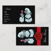 CARTE DE VISITE PARTI DÉGUSTATION DE VIN SOMMELIER, SCEAU DE CIRE  (Devant / Derrière)