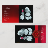 CARTE DE VISITE PARTI DÉGUSTATION DE VIN SOMMELIER, SCEAU DE CIRE  (Devant / Derrière)