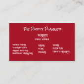 Carte De Visite Parti Planner Business Ca (Dos)