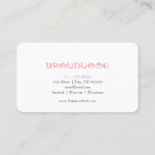 Carte De Visite Particularité Pink Peacock Feathers Professionnel (Dos)