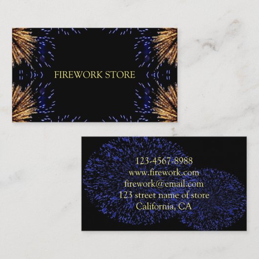 Carte De Visite Partie Firework (Devant / Derrière)