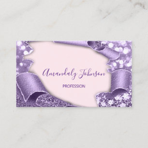 Carte De Visite Parties scintillant 3D Artiste maquillage Rose ros
