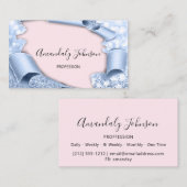 Carte De Visite parties scintillant 3D maquillage Artiste Rose ble (Devant / Derrière)