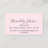 Carte De Visite parties scintillant 3D maquillage Artiste Rose ble (Dos)