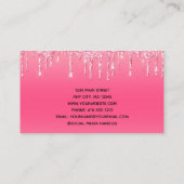 Carte De Visite Parties scintillant à goutte rose Girly Chic Moder (Dos)