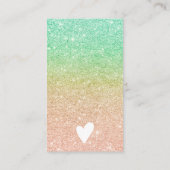 Carte De Visite parties scintillant à la menthe d'or rose acheter  (Dos)