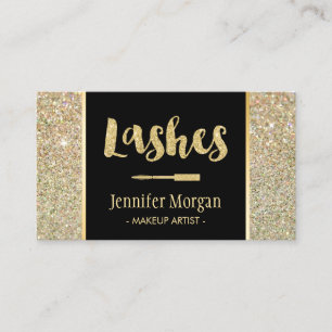 Carte De Visite Parties scintillant à la mode Gold Lashes Artiste