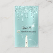 Carte De Visite Parties scintillant à la pointe de cheveux Ciseaux (Dos)