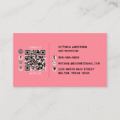 Carte De Visite Parties scintillant à ongles roses gouttes Typogra (Dos)