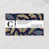 Carte De Visite Parties scintillant à papillons d'or Marine Aquare (Dos)