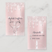 Carte De Visite Parties scintillant à poil Pinky Drift Coiffure In (Devant / Derrière)