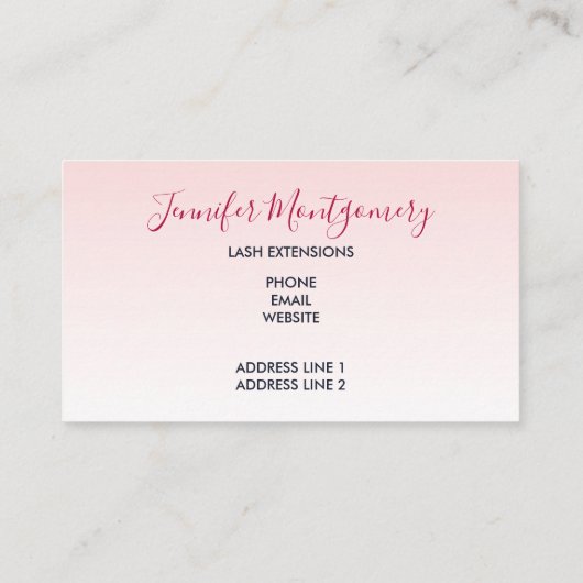 Carte De Visite Parties scintillant à séchage rose moderne et cils (Dos)