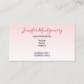 Carte De Visite Parties scintillant à séchage rose moderne et cils (Dos)