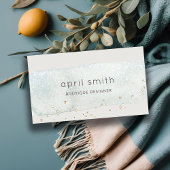 Carte De Visite Parties scintillant Abstraite Aqua Blue Brush Wate