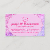 Carte De Visite Parties scintillant Abstraite boulangerie Chef pât (Dos)