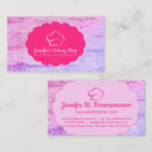 Carte De Visite Parties scintillant Abstraite boulangerie Chef pât (Devant / Derrière)