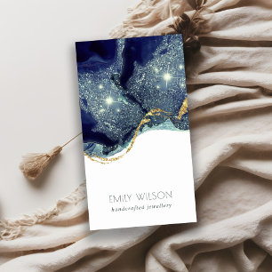 Carte De Visite Parties scintillant Abstraite en encre d'alcool Si