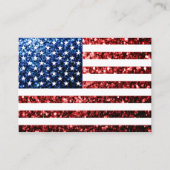 Carte De Visite PARTIES SCINTILLANT américaines drapeau rouge bleu (Devant)