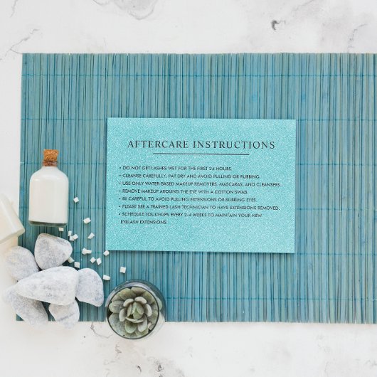Carte De Visite Parties scintillant Aqua eyelash broyeur Instructi