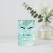 Carte De Visite Parties scintillant Aqua Eyelash Extension Client  (Debout devant)