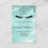 Carte De Visite Parties scintillant Aqua Eyelash Extension Client  (Devant)