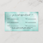 Carte De Visite Parties scintillant Aqua Eyelash Extension Rendez- (Dos)