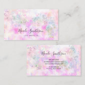 Carte De Visite parties scintillant aquarelle (Devant / Derrière)