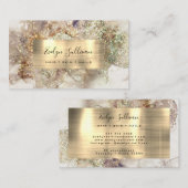 Carte de visite parties scintillant aquarelle (Devant / Derrière)