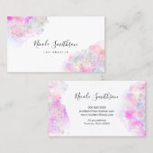 Carte De Visite parties scintillant aquarelle éclaboussures opales (Devant / Derrière)