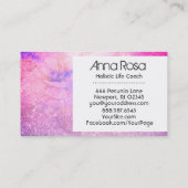 Carte De Visite *~* Parties scintillant Aquarelle Fleur rose bleu  (Dos)