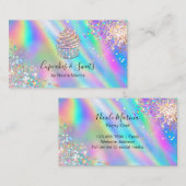 Carte De Visite Parties scintillant arc-en-ciel branchée Faux Holo (Devant / Derrière)