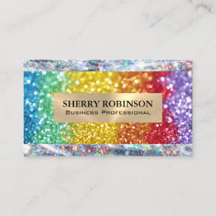 Carte De Visite Parties scintillant arc-en-ciel Brillant