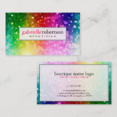 Carte De Visite Parties scintillant Arc-En-Ciel Et Étincelles (Devant / Derrière)