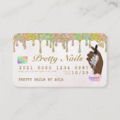 Carte De Visite Parties scintillant arc-en-ciel - Holographie - cr (Devant)