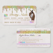 Carte De Visite Parties scintillant arc-en-ciel - Holographie - cr (Devant / Derrière)