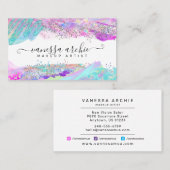 Carte De Visite Parties scintillant Arc-en-ciel Holographique Brus (Devant / Derrière)