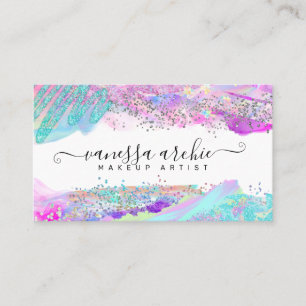 Carte De Visite Parties scintillant Arc-en-ciel Holographique Brus