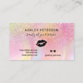 Carte De Visite Parties scintillant arc-en-ciel moderne en marbre (Dos)