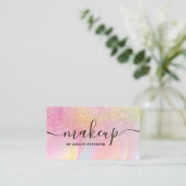 Carte De Visite Parties scintillant arc-en-ciel moderne en marbre (Debout devant)