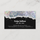 Carte de visite parties scintillant argent (Dos)