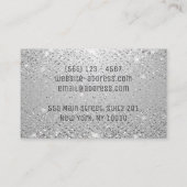 Carte De Visite Parties scintillant argent élégant moderne luxe ét (Dos)