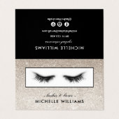 Carte De Visite Parties scintillant Argent Eyelashes PostCare Refe (Extérieur déplié)
