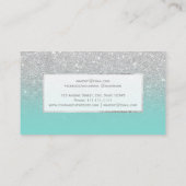 Carte De Visite Parties scintillant argent faux moderne maquillage (Dos)