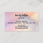 Carte De Visite Parties scintillant Argent Iridescente Holographiq (Dos)