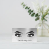 Carte De Visite *~* Parties scintillant ARGENT Lashes QR Brows Ext (Debout devant)