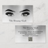Carte De Visite *~* Parties scintillant ARGENT Lashes QR Brows Ext (Devant / Derrière)